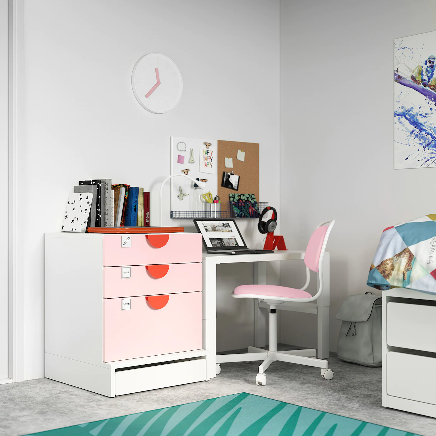 IKEA SMÅSTAD / UPPFÖRA 3drawer Chest White/pale Pink 23 5/8x24 3/4x29 7/8 " 6 IKEA SMÅSTAD / UPPFÖRA 3drawer Chest White/pale Pink 23 5/8x24 3/4x29 7/8 " - Image 4