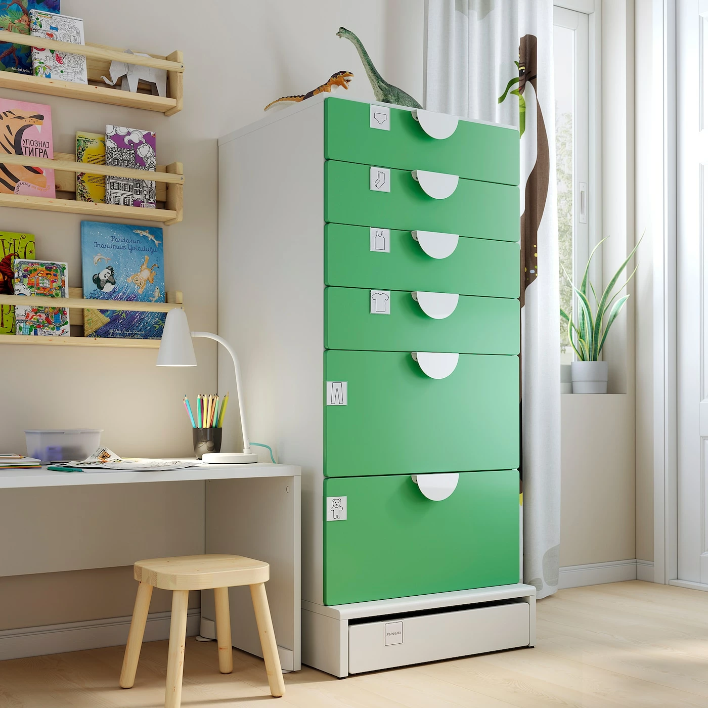 IKEA SMÅSTAD / UPPFÖRA 6drawer Chest White/green 23 5/8x24 3/4x53 1/2 " 4 IKEA SMÅSTAD / UPPFÖRA 6drawer Chest White/green 23 5/8x24 3/4x53 1/2 " - Image 2