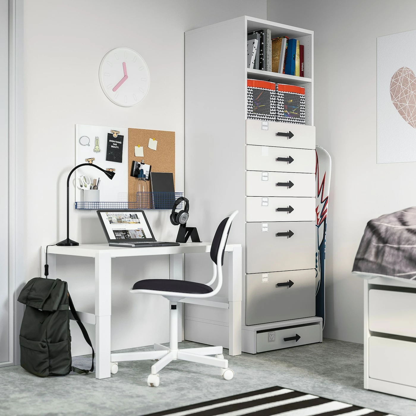 IKEA SMÅSTAD / UPPFÖRA Bookcase White Gray/with 6 Drawers 23 5/8x24 3/4x77 1/8 " 4 IKEA SMÅSTAD / UPPFÖRA Bookcase White Gray/with 6 Drawers 23 5/8x24 3/4x77 1/8 " - Image 2