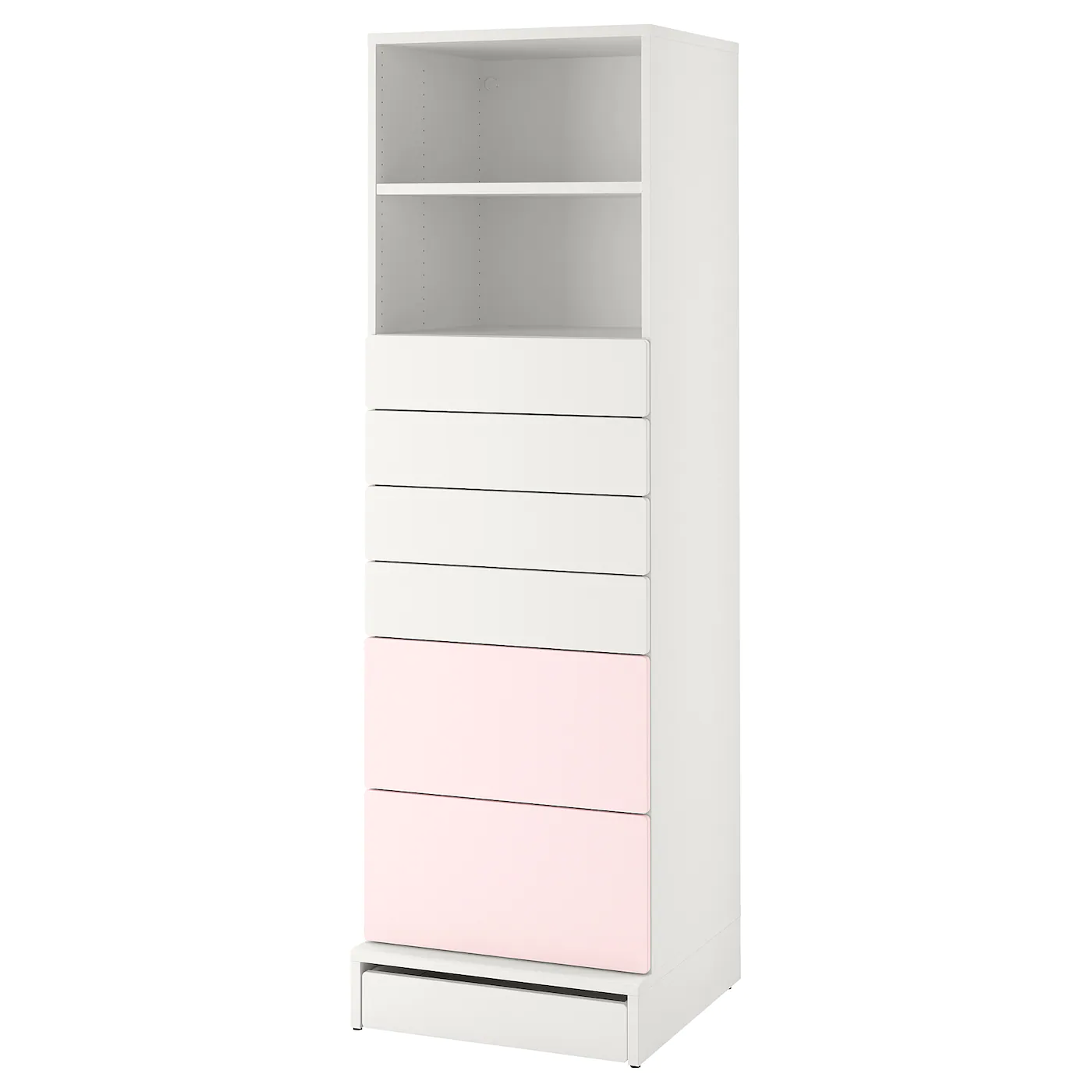 IKEA SMÅSTAD / UPPFÖRA Bookcase White Pale Pink/with 6 Drawers 23 5/8x24 3/4x77 1/8 " -Ikea Storage solution systems Sales smastad uppfoera bookcase white pale pink with 6 drawers 0925861 pe788930 s5 2