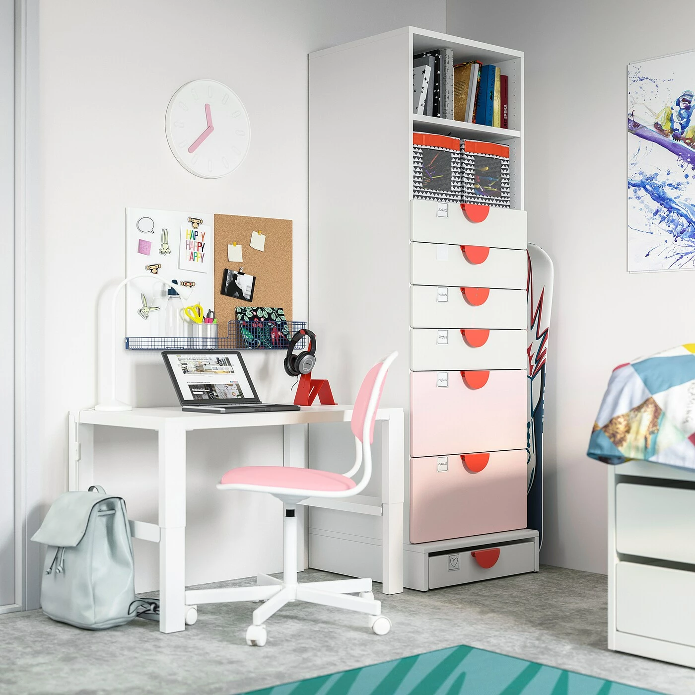 IKEA SMÅSTAD / UPPFÖRA Bookcase White Pale Pink/with 6 Drawers 23 5/8x24 3/4x77 1/8 " 4 IKEA SMÅSTAD / UPPFÖRA Bookcase White Pale Pink/with 6 Drawers 23 5/8x24 3/4x77 1/8 " - Image 2