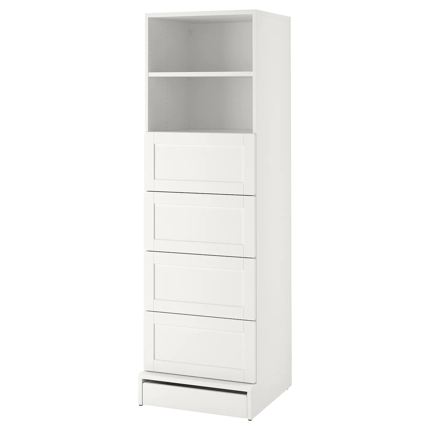 IKEA SMÅSTAD / UPPFÖRA Bookcase White With Frame/with 4 Drawers 23 5/8x24 3/4x77 1/8 "
