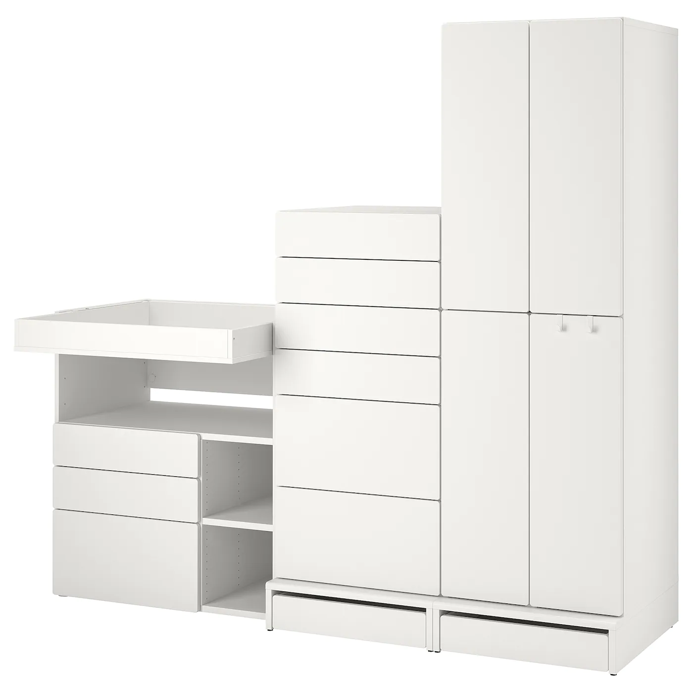 IKEA SMÅSTAD / UPPFÖRA Storage Combination White White/with Changing Table 82 5/8x31 1/2x77 1/8 " -Ikea Storage solution systems Sales smastad uppfoera storage combination white white with changing table 0926250 pe789124 s5