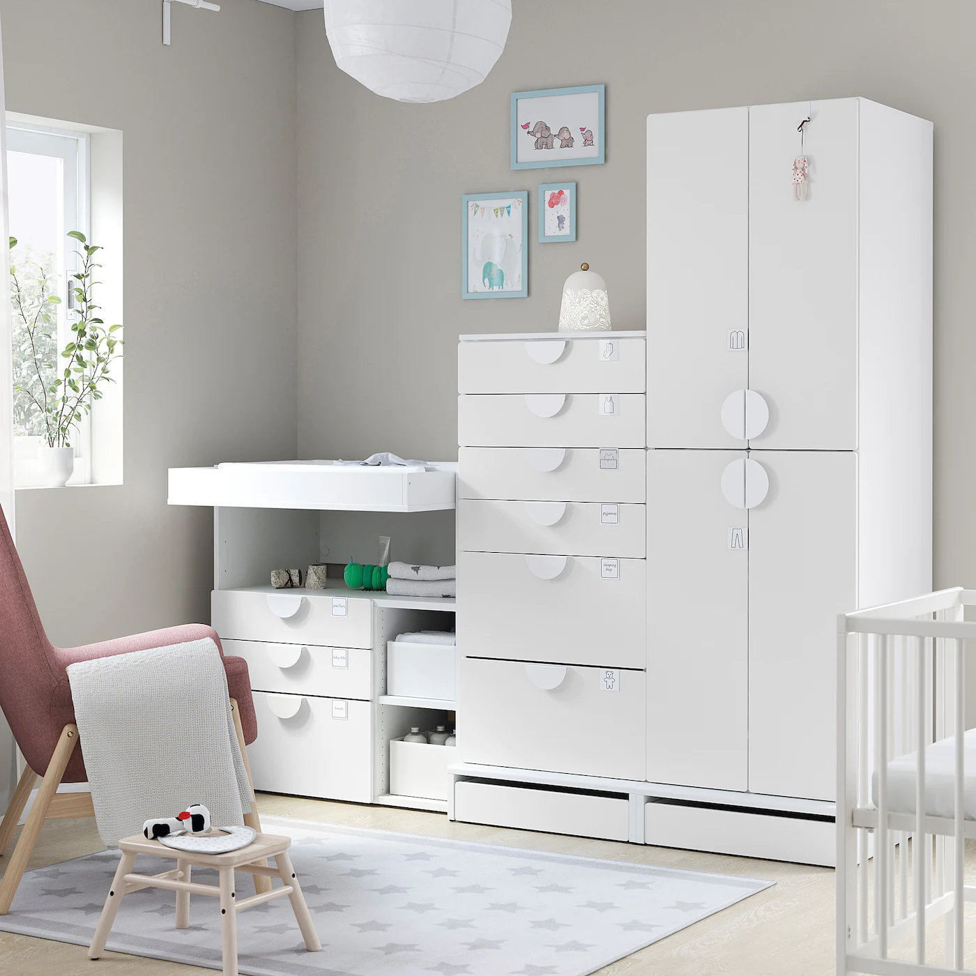 IKEA SMÅSTAD / UPPFÖRA Storage Combination White White/with Changing Table 82 5/8x31 1/2x77 1/8 " 4 IKEA SMÅSTAD / UPPFÖRA Storage Combination White White/with Changing Table 82 5/8x31 1/2x77 1/8 " - Image 2