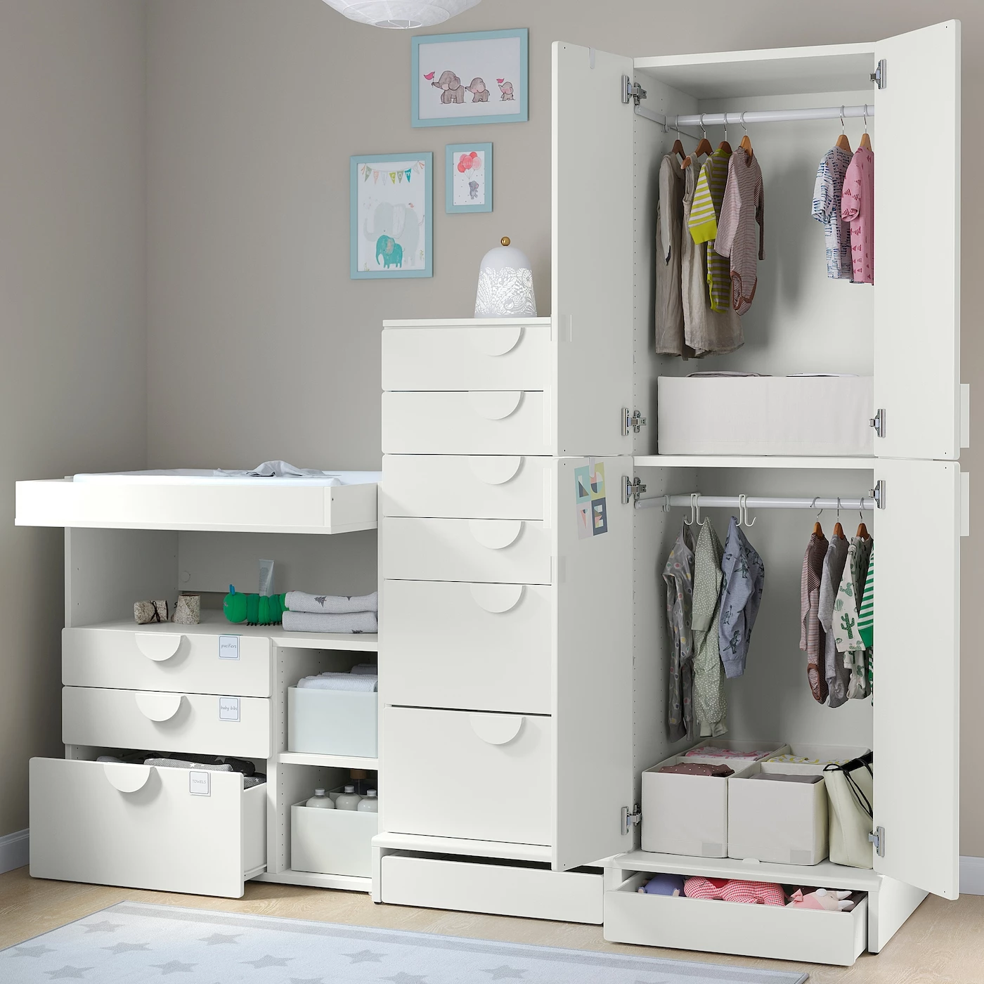 IKEA SMÅSTAD / UPPFÖRA Storage Combination White White/with Changing Table 82 5/8x31 1/2x77 1/8 " 5 IKEA SMÅSTAD / UPPFÖRA Storage Combination White White/with Changing Table 82 5/8x31 1/2x77 1/8 " - Image 3