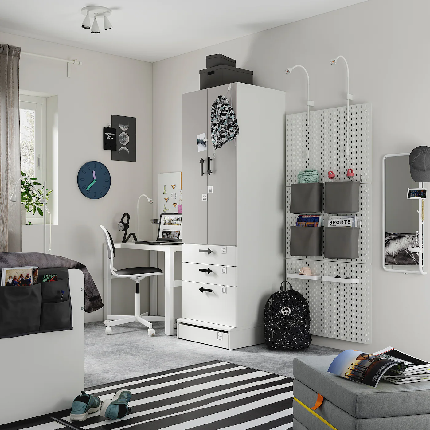 IKEA SMÅSTAD / UPPFÖRA Wardrobe White Gray/with 3 Drawers 23 5/8x24 3/4x77 1/8 " 6 IKEA SMÅSTAD / UPPFÖRA Wardrobe White Gray/with 3 Drawers 23 5/8x24 3/4x77 1/8 " - Image 4