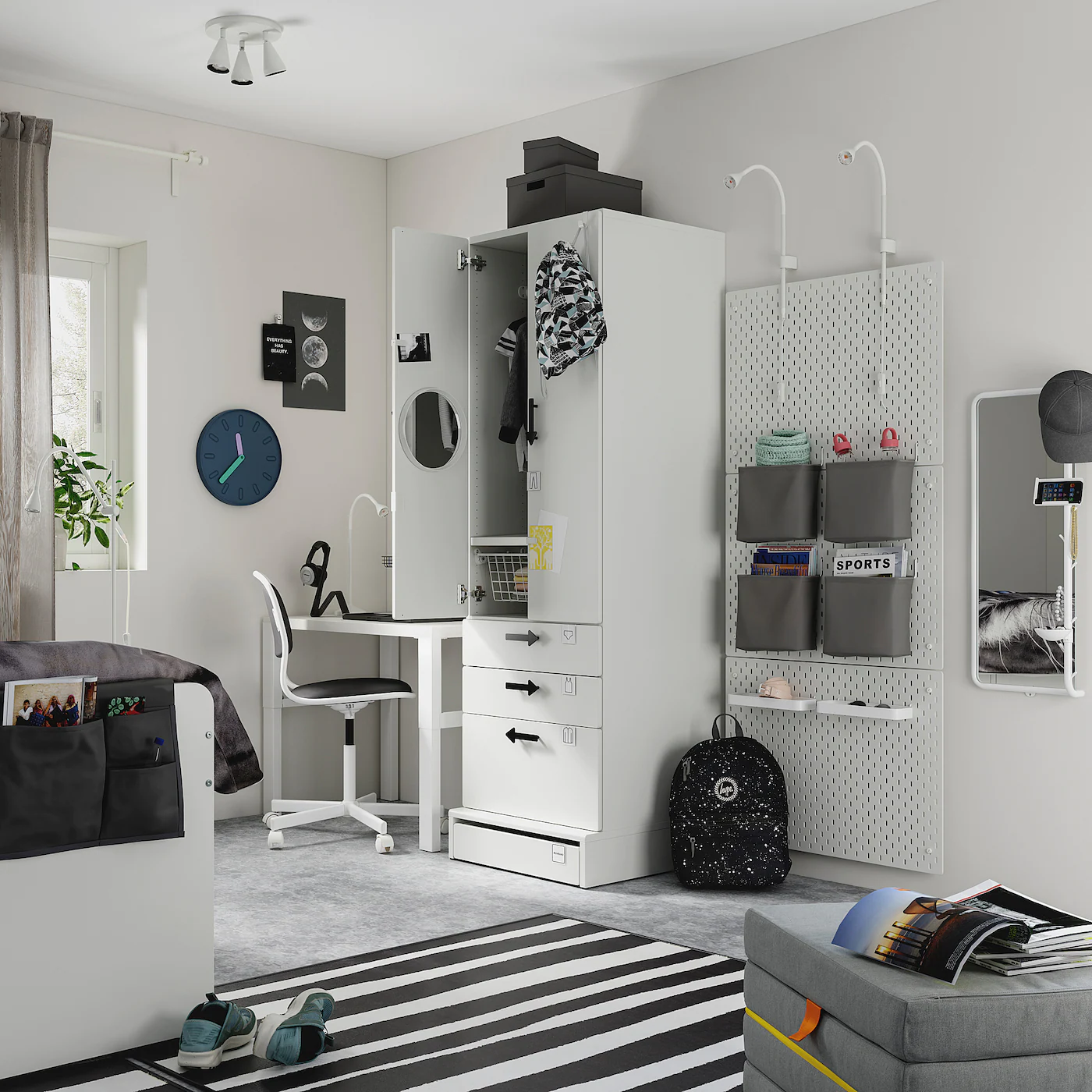 IKEA SMÅSTAD / UPPFÖRA Wardrobe White Gray/with 3 Drawers 23 5/8x24 3/4x77 1/8 " 7 IKEA SMÅSTAD / UPPFÖRA Wardrobe White Gray/with 3 Drawers 23 5/8x24 3/4x77 1/8 " - Image 5