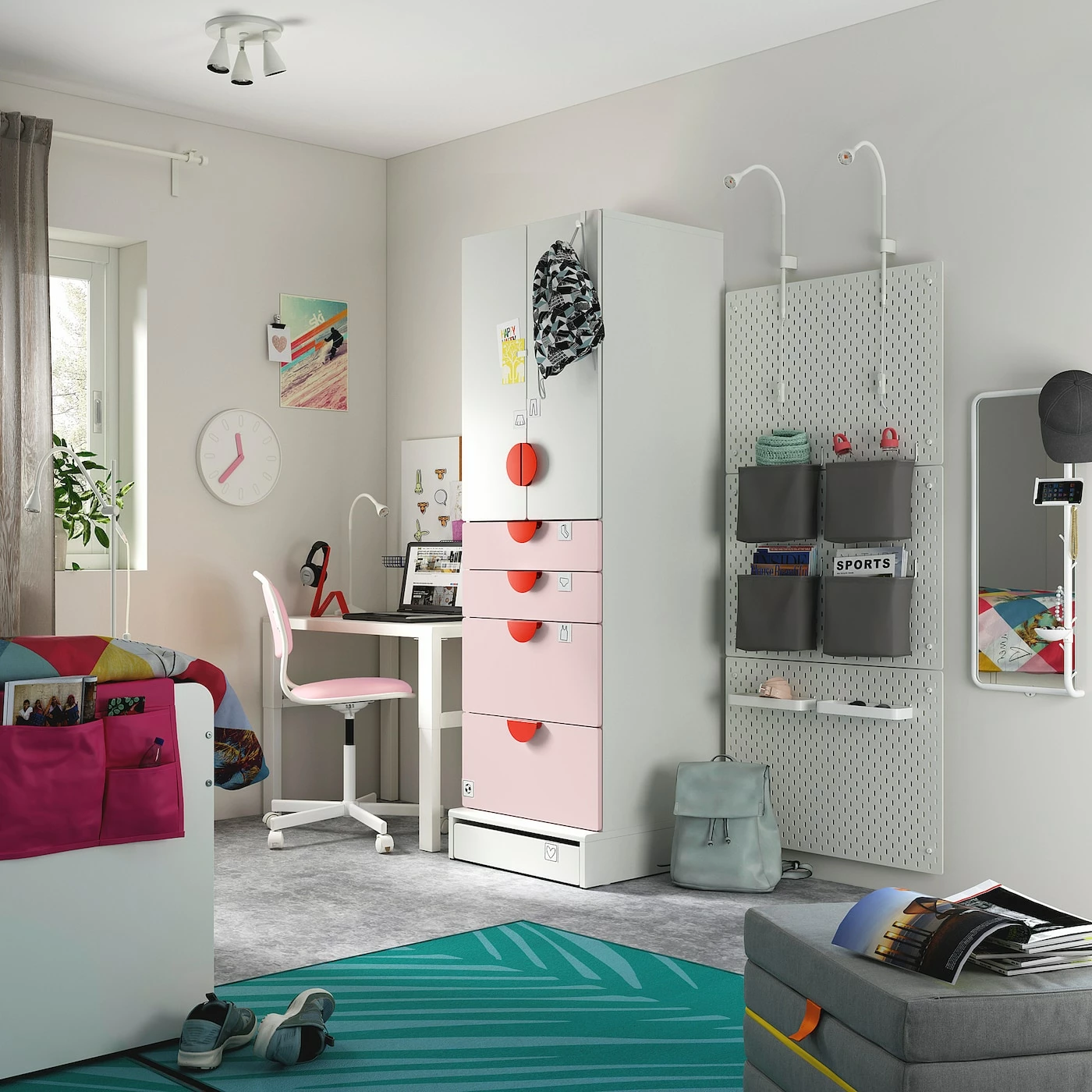 IKEA SMÅSTAD / UPPFÖRA Wardrobe White Pale Pink/with 4 Drawers 23 5/8x24 3/4x77 1/8 " 7 IKEA SMÅSTAD / UPPFÖRA Wardrobe White Pale Pink/with 4 Drawers 23 5/8x24 3/4x77 1/8 " - Image 5