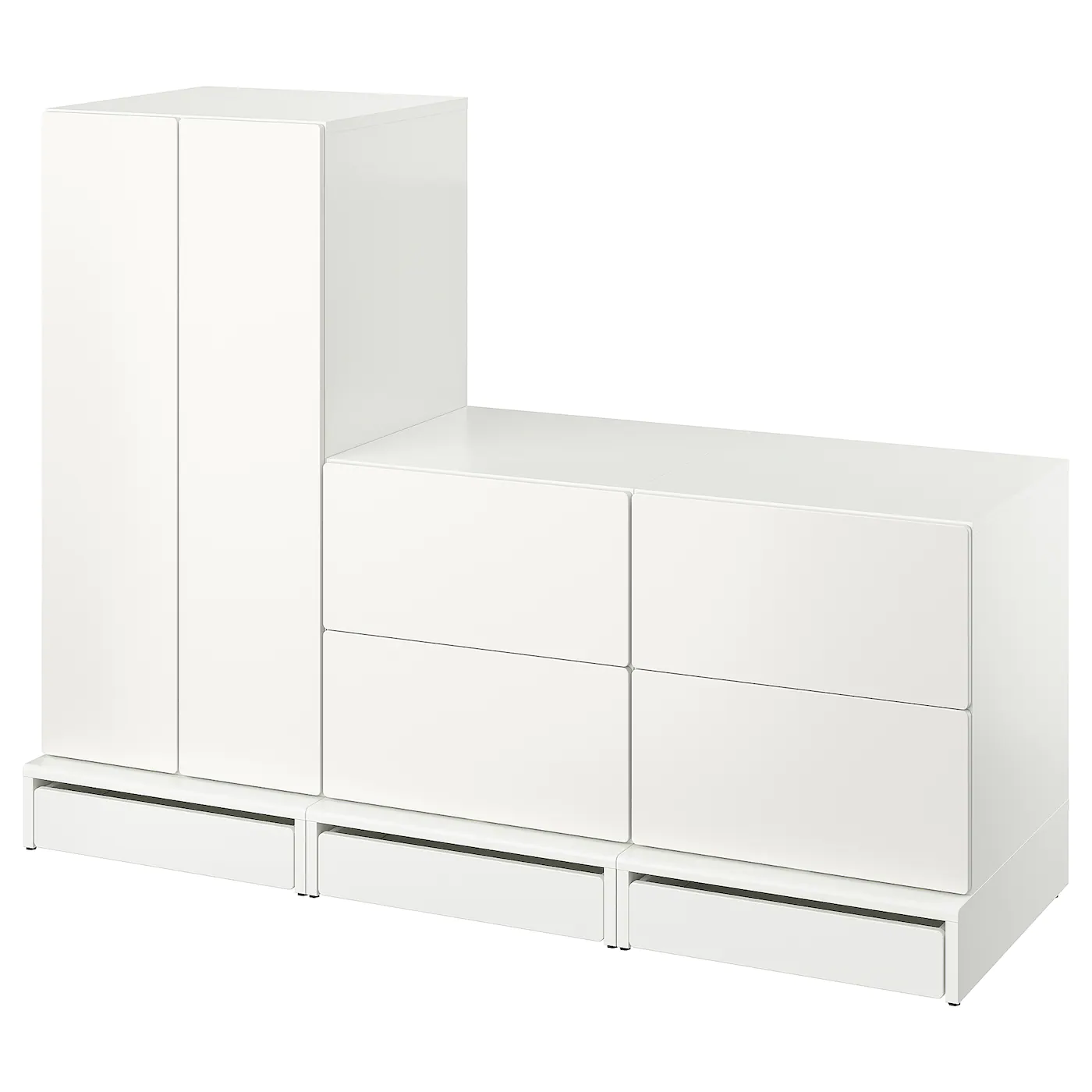 IKEA SMÅSTAD / UPPFÖRA Wardrobe White White/with 2 Chests Of Drawers 70 7/8x22 1/2x53 1/2 "