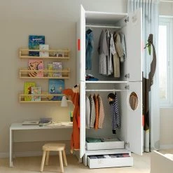 IKEA SMÅSTAD / UPPFÖRA Wardrobe White White/with 2 Clothes Rails 23 5/8x24 3/4x77 1/8 " -Ikea Storage solution systems Sales smastad uppfoera wardrobe white white with 2 clothes rails 1008778 pe827319 s5