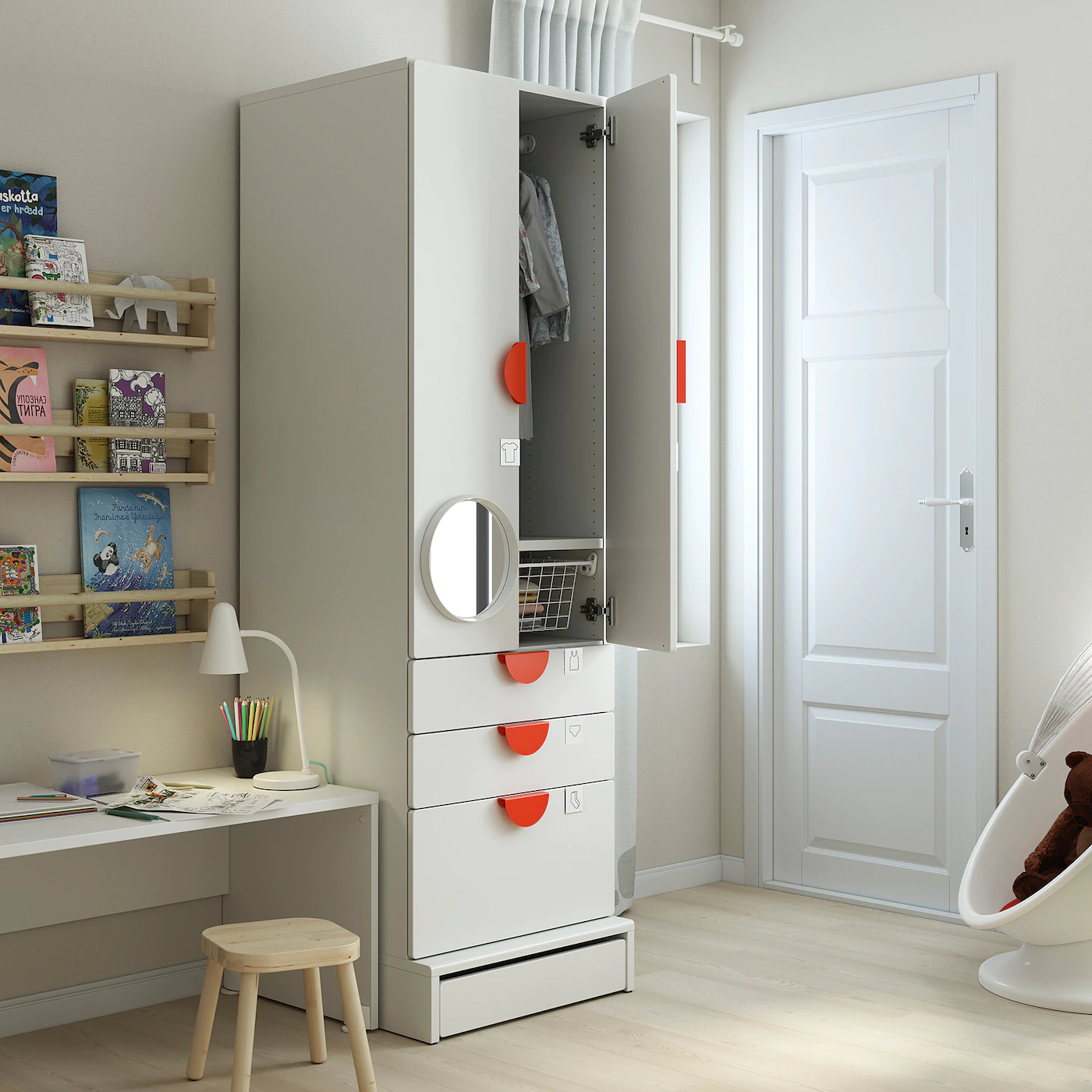 IKEA SMÅSTAD / UPPFÖRA Wardrobe White With Frame/with 2 Drawers 23 5/8x24 3/4x77 1/8 " 5 IKEA SMÅSTAD / UPPFÖRA Wardrobe White With Frame/with 2 Drawers 23 5/8x24 3/4x77 1/8 " - Image 3