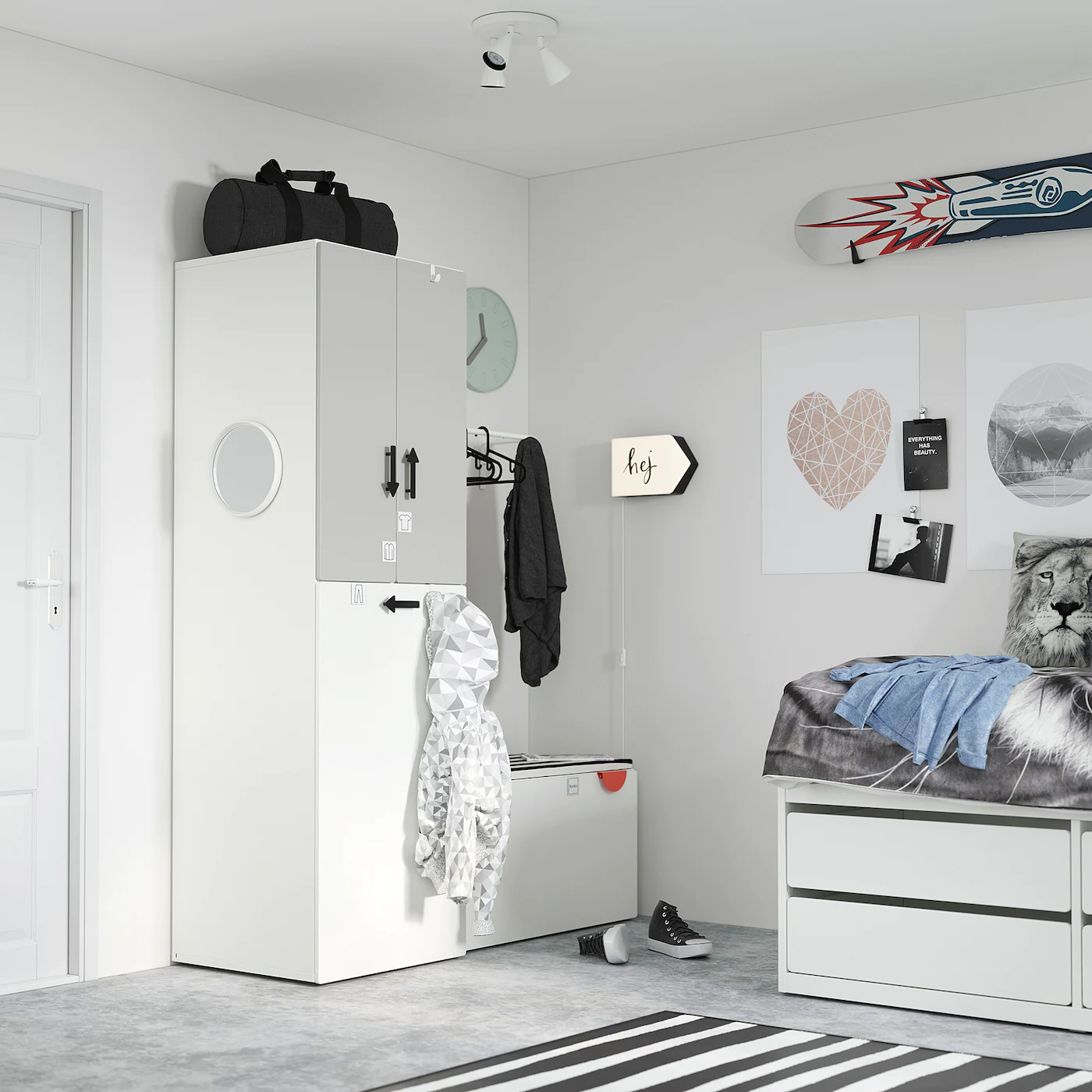 IKEA SMÅSTAD Wardrobe With Pullout Unit White Gray/with Clothing Rod 23 5/8x22 1/2x77 1/8 " 5 IKEA SMÅSTAD Wardrobe With Pullout Unit White Gray/with Clothing Rod 23 5/8x22 1/2x77 1/8 " - Image 3