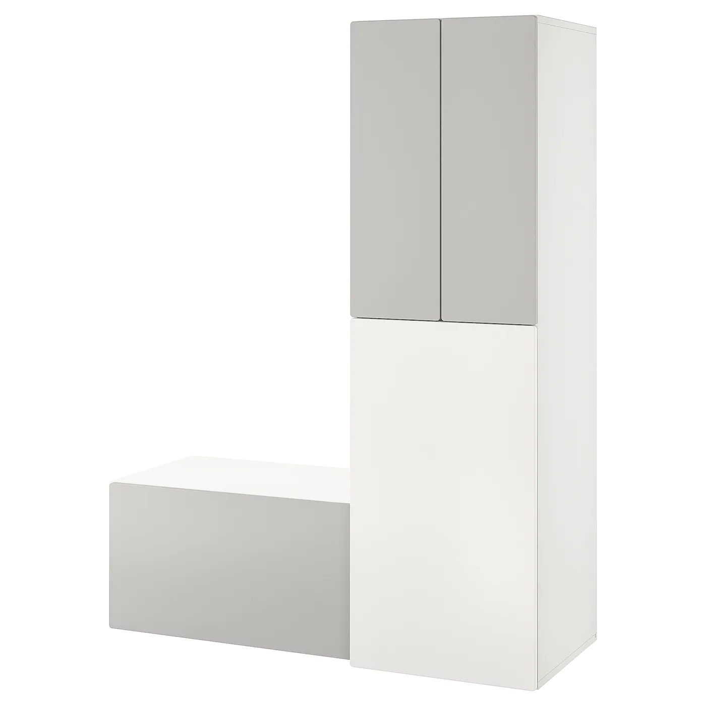 IKEA SMÅSTAD Wardrobe With Pullout Unit White Gray/with Storage Bench 59x22 1/2x77 1/8 "