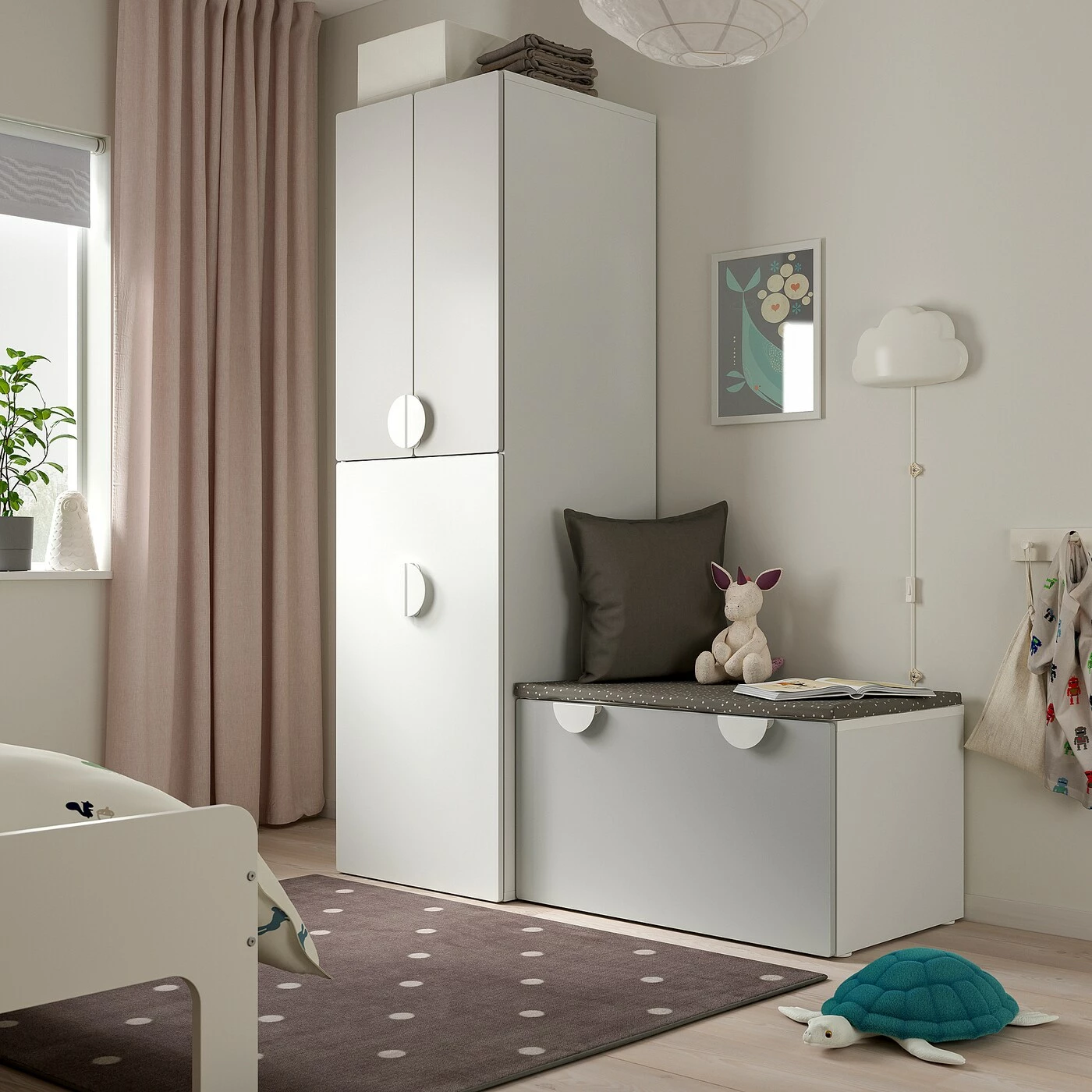 IKEA SMÅSTAD Wardrobe With Pullout Unit White Gray/with Storage Bench 59x22 1/2x77 1/8 " 4 IKEA SMÅSTAD Wardrobe With Pullout Unit White Gray/with Storage Bench 59x22 1/2x77 1/8 " - Image 2
