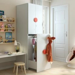 IKEA SMÅSTAD Wardrobe With Pullout Unit White Green/with Clothing Rod 23 5/8x22 1/2x77 1/8 " 20 IKEA SMÅSTAD Wardrobe With Pullout Unit White Green/with Clothing Rod 23 5/8x22 1/2x77 1/8 " -Ikea Storage solution systems Sales smastad wardrobe with pull out unit white green with clothing rod 0936082 pe793106 s5