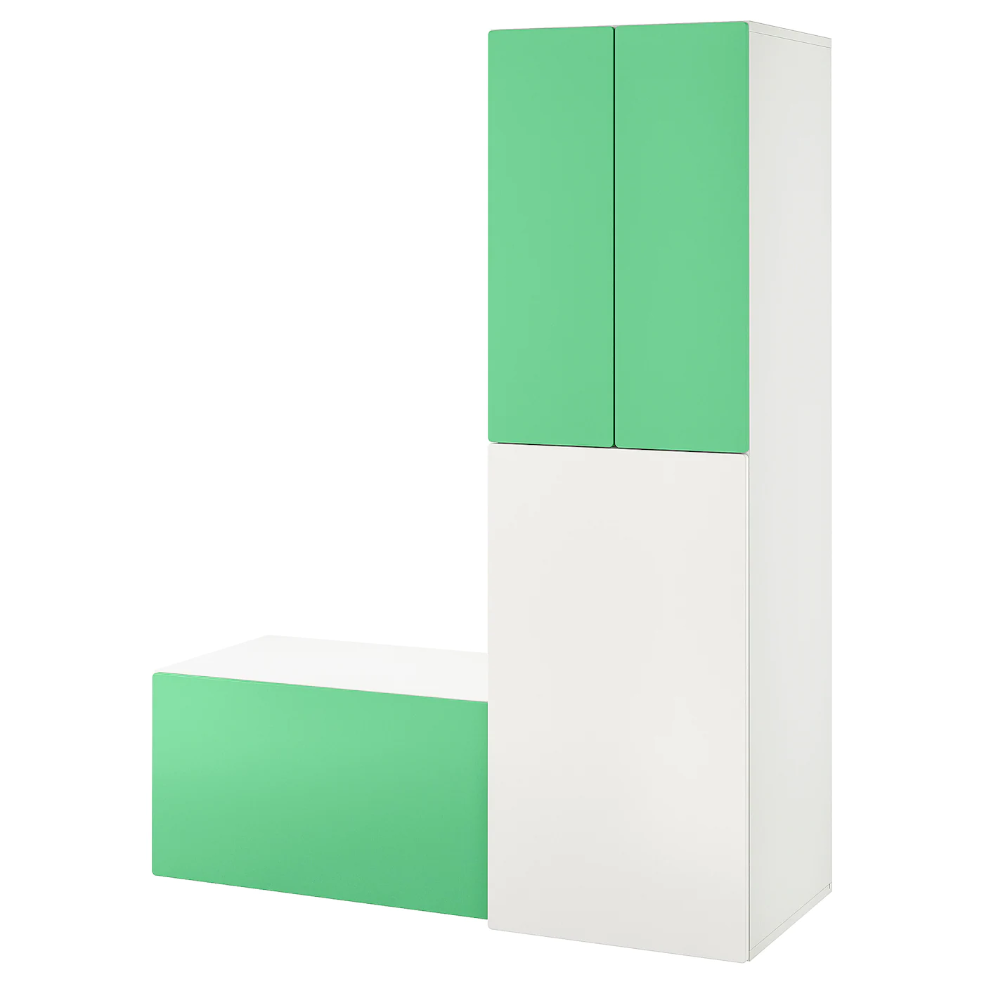 IKEA SMÅSTAD Wardrobe With Pullout Unit White Green/with Storage Bench 59x22 1/2x77 1/8 "