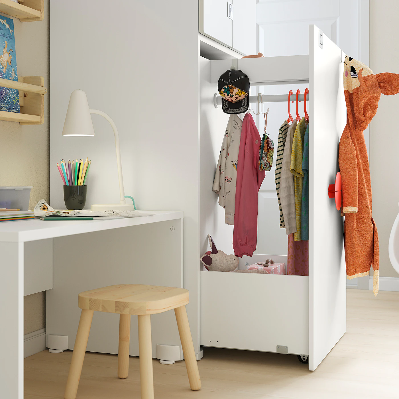 IKEA SMÅSTAD Wardrobe With Pullout Unit White White/with Clothing Rod 23 5/8x22 1/2x77 1/8 " 10 IKEA SMÅSTAD Wardrobe With Pullout Unit White White/with Clothing Rod 23 5/8x22 1/2x77 1/8 " - Image 8