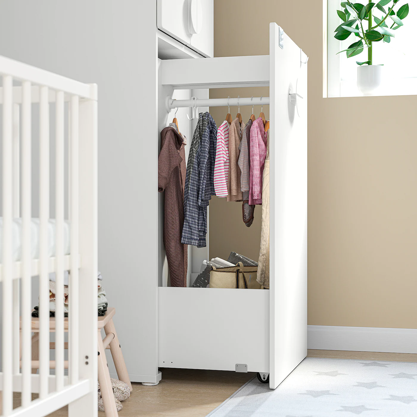 IKEA SMÅSTAD Wardrobe With Pullout Unit White White/with Clothing Rod 23 5/8x22 1/2x77 1/8 " 6 IKEA SMÅSTAD Wardrobe With Pullout Unit White White/with Clothing Rod 23 5/8x22 1/2x77 1/8 " - Image 4