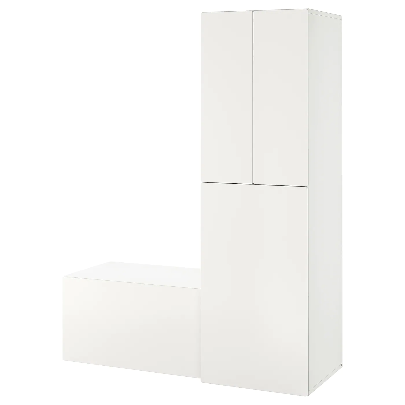 IKEA SMÅSTAD Wardrobe With Pullout Unit White White/with Storage Bench 59x22 1/2x77 1/8 " -Ikea Storage solution systems Sales smastad wardrobe with pull out unit white white with storage bench 1100295 pe866115 s5 2