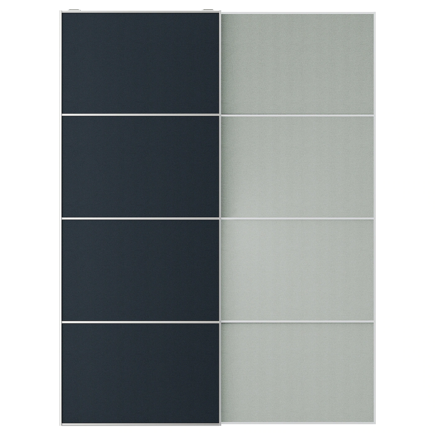 IKEA TJODALYNG Pair Of Sliding Doors Light Green/dark Blue 59x79 1/8 "