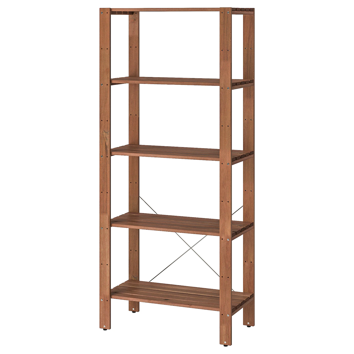 IKEA TORDH Shelving Unit, Outdoor Brown Stained 27 1/2x13 3/4x63 3/8 "