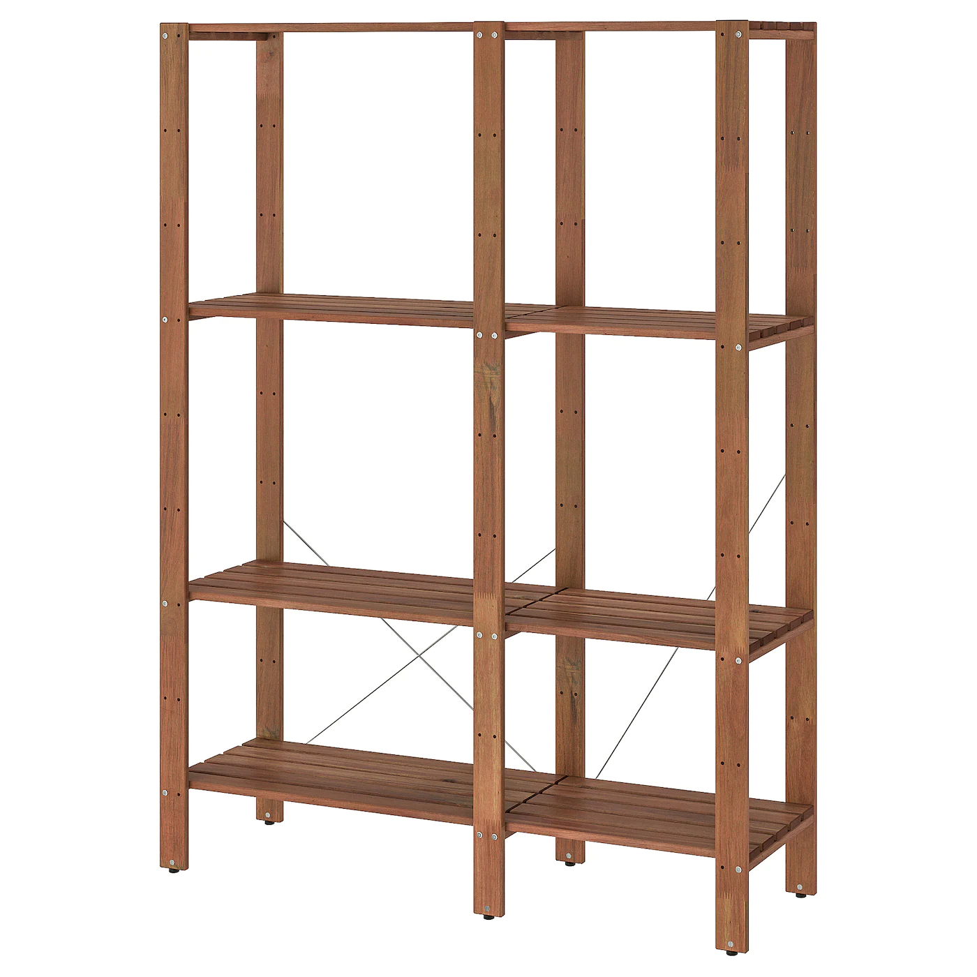 IKEA TORDH Shelving Unit, Outdoor Brown Stained 47 1/4x13 3/4x63 3/8 "