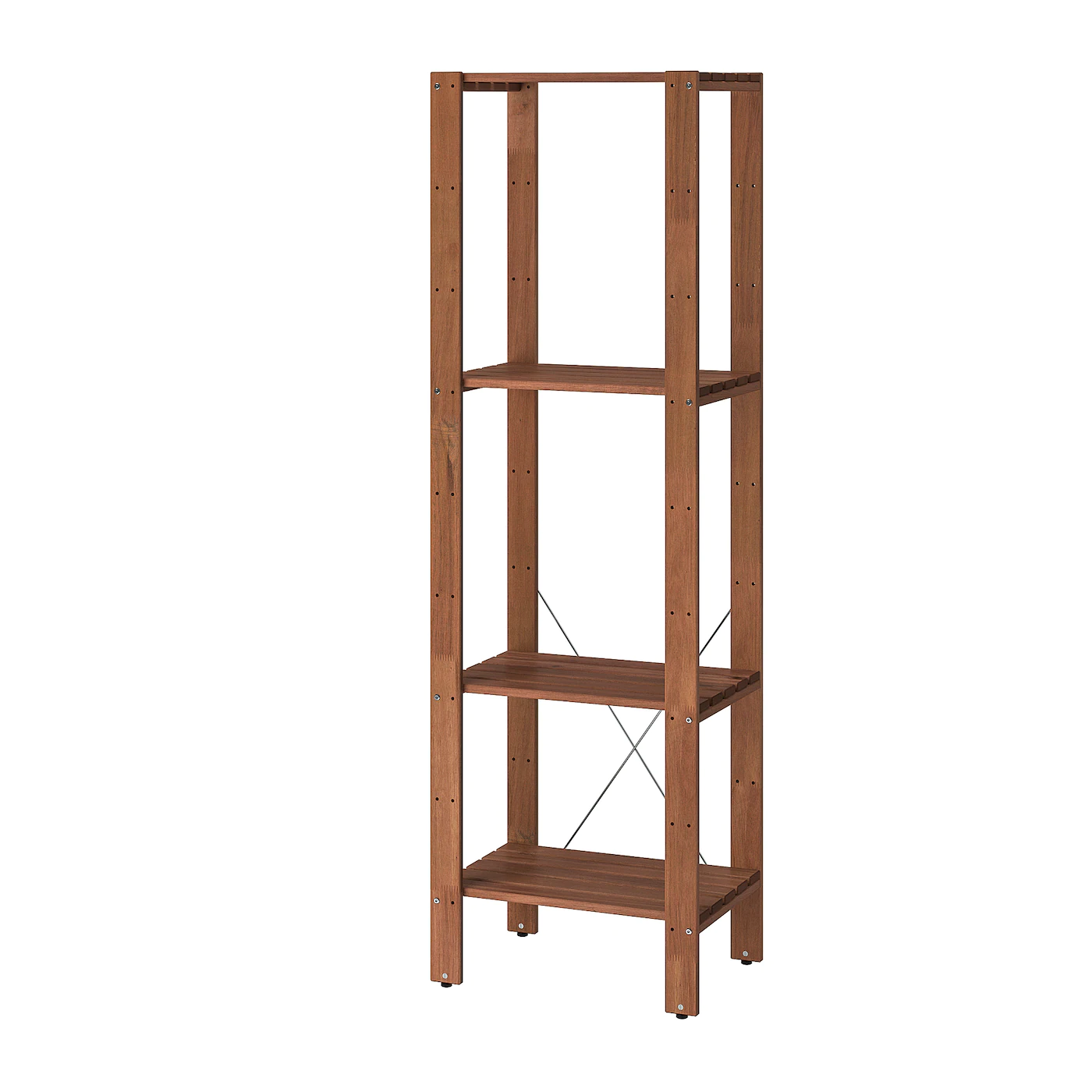 IKEA TORDH Shelving Unit, Outdoor Brown Stained 19 5/8x13 3/4x63 3/8 "