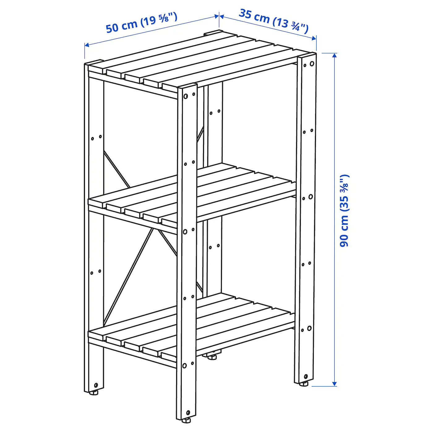 IKEA TORDH Shelving Unit, Outdoor Brown Stained 19 5/8x13 3/4x35 3/8 " 7 IKEA TORDH Shelving Unit, Outdoor Brown Stained 19 5/8x13 3/4x35 3/8 " - Image 5