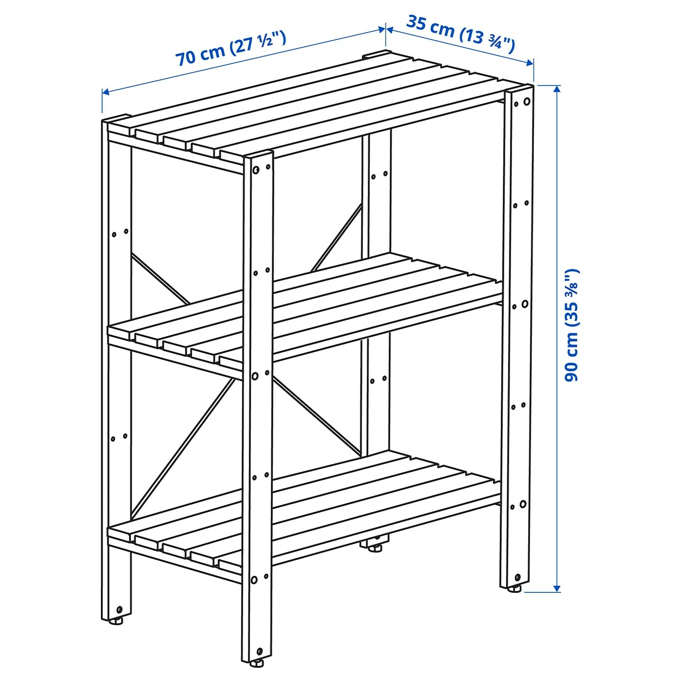 IKEA TORDH Shelving Unit, Outdoor Brown Stained 27 1/2x13 3/4x35 3/8 " 8 IKEA TORDH Shelving Unit, Outdoor Brown Stained 27 1/2x13 3/4x35 3/8 " - Image 6