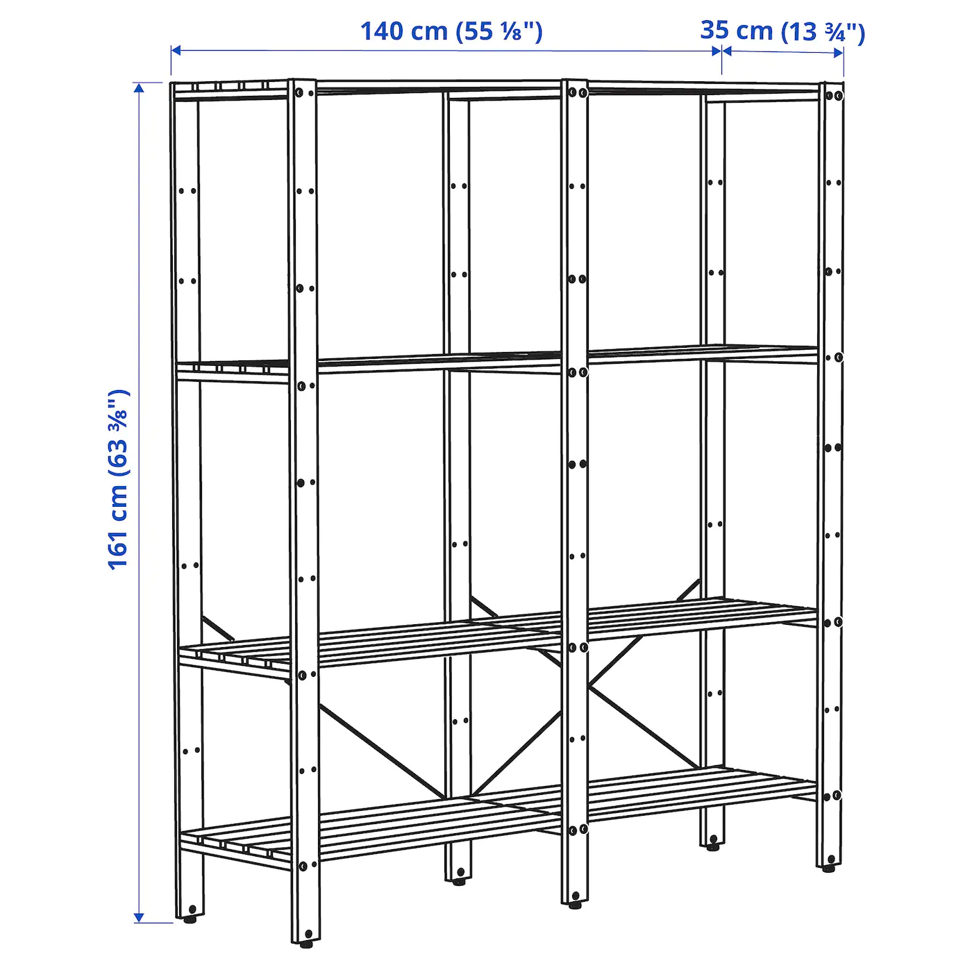 IKEA TORDH Shelving Unit, Outdoor Brown Stained 55 1/8x13 3/4x63 3/8 " 8 IKEA TORDH Shelving Unit, Outdoor Brown Stained 55 1/8x13 3/4x63 3/8 " - Image 6